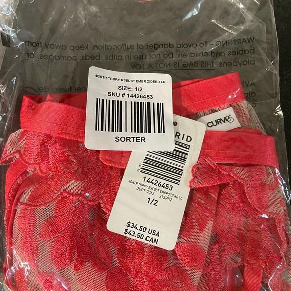 Torrid Bra & Garter Belt Raspberry Pink Set - Picture 3 of 9